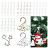20Pcs/Pack Pentagram Shaped Xmas Tree Hanging Pendant Metal Xmas Wreath Hanger  Storage Tool