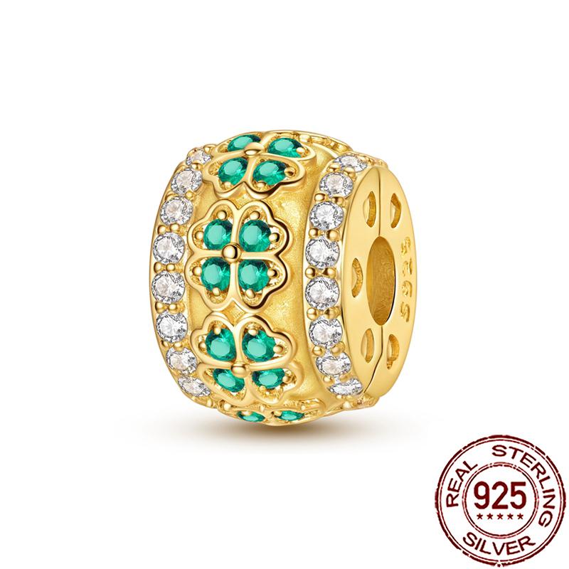 Charms Copper Lucky Horseshoe Clover Dreamcatcher Feather Dangle Beads Fit Bracelet Necklace Women Diy Jewelry