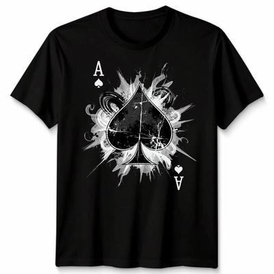Ace of Spades Jogos de Cartas Hobbies Camiseta Masculina Feminina Grunge Gráfico
