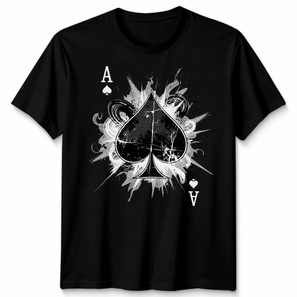 Туз пик Карточные игры Хобби Мужская футболка Женская футболка Гранж Графический 2XL