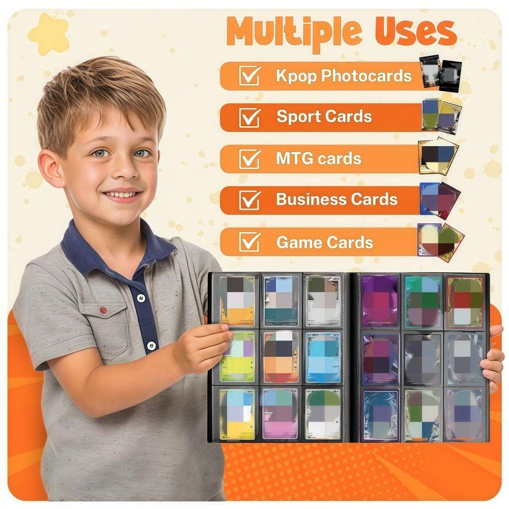 קלסר כרטיסי ספורט 9 כיסים 20 דפים קובץ לאוסף כרטיסים עבור MTG, TCG, כרטיסי בייסבול