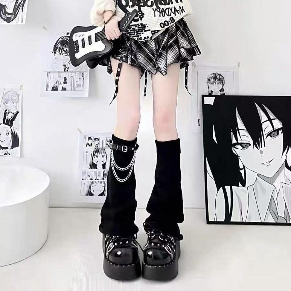 Knee Length Striped Leg Warmers Lolita JK Leg Cover Spicy Girls Flare Leg Socks Gothic