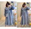 Sweet Flannel Princess Pajamas: Mid-Length Korean-Style Loose Coral Fleece Sleep Dress
