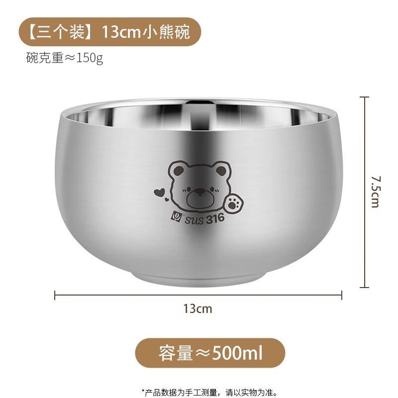 316 Stainless Steel Bear Kids Bowl Set