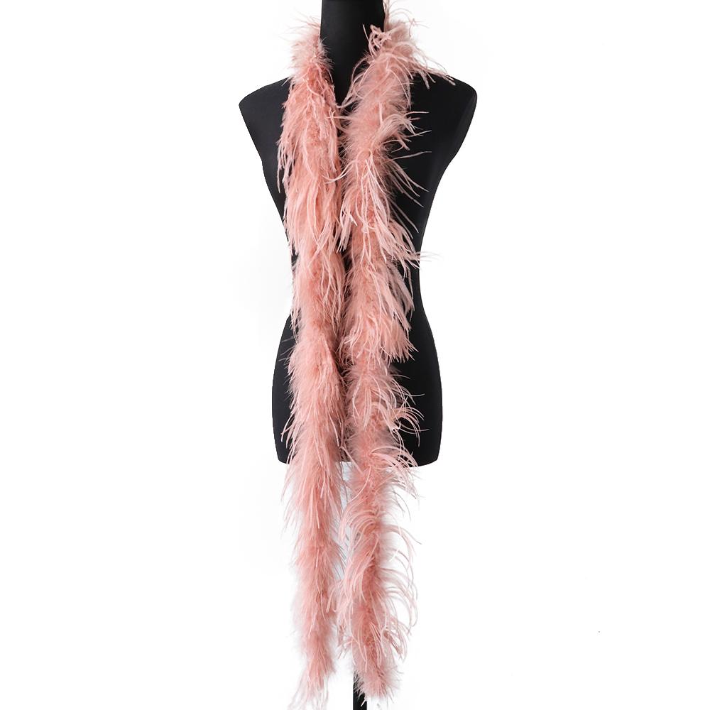 1Ply Ostrich Feather Boa Long High Quality Ostrich Feather Scarf Trims for Party Halloween Clothing Decoration Shawl 2 Meters