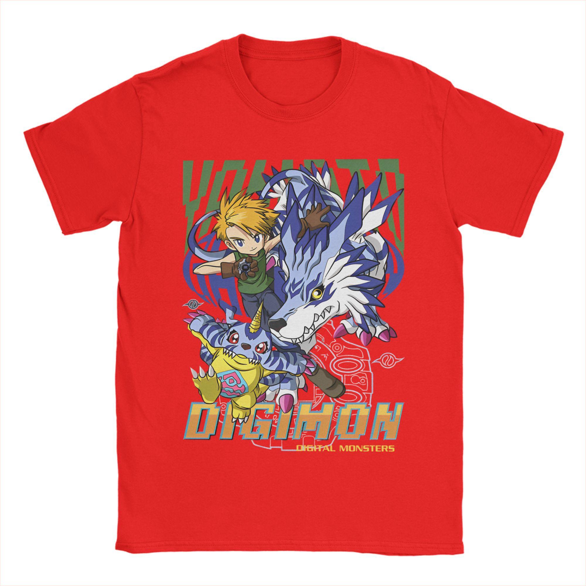 Digimon Ishida Yamato Gabumon T Shirt Men s Cotton Unique T-Shirt Round Neck Adventure Anime Tee Short Sleeve merch Big Size S
