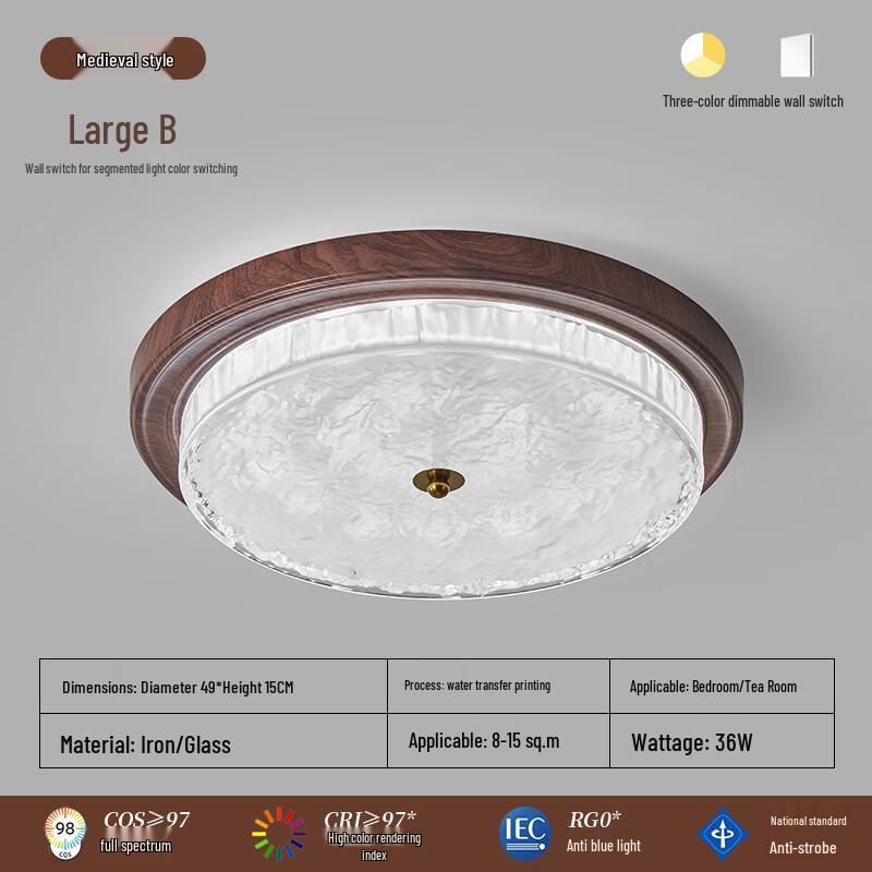 Vintage American Walnut Ceiling Lamp