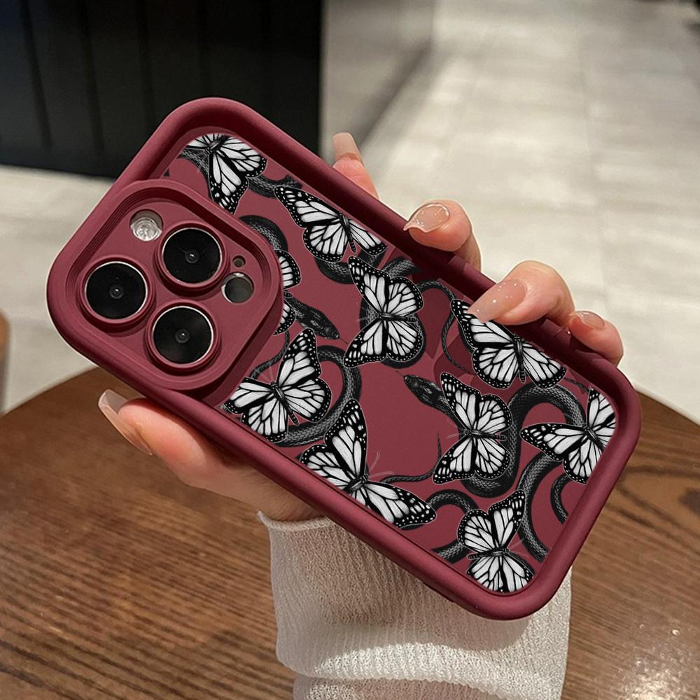 LZ5 Butterfly Black Gold Snake Silicone Phone Case for Xiaomi 11 Lite 5G 14T Redmi 14C 13C A3 Note 12 11 9 10 13 Pro Plus Shockproof Back Cover