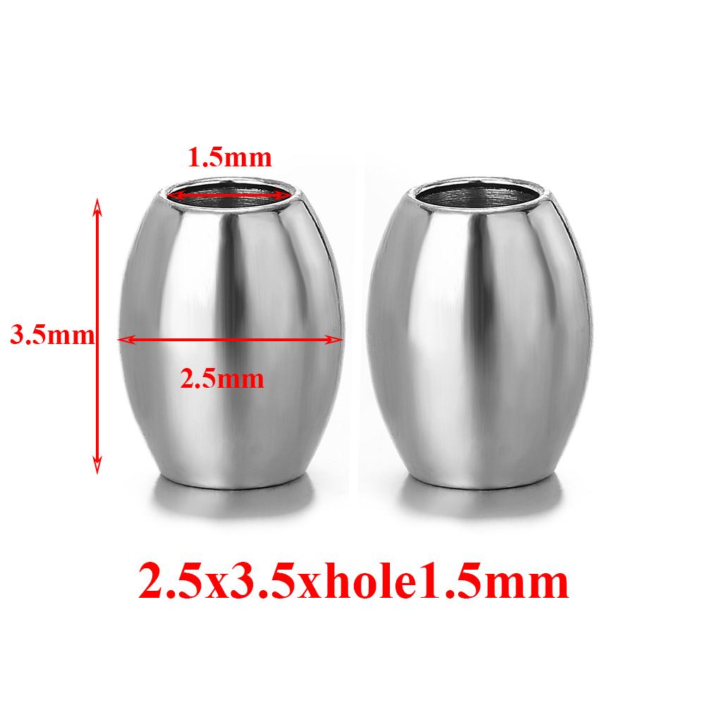 

50pcs Stainless Steel Vacuum Gold Color Oval Cylinder Spacer Loose Bead for DIY Bracelets Necklace Jewelry Making Beads Charms