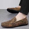 Men's British Style Breathable Leather Loafers: Soft Sole Slip-on Casual Driving Shoes