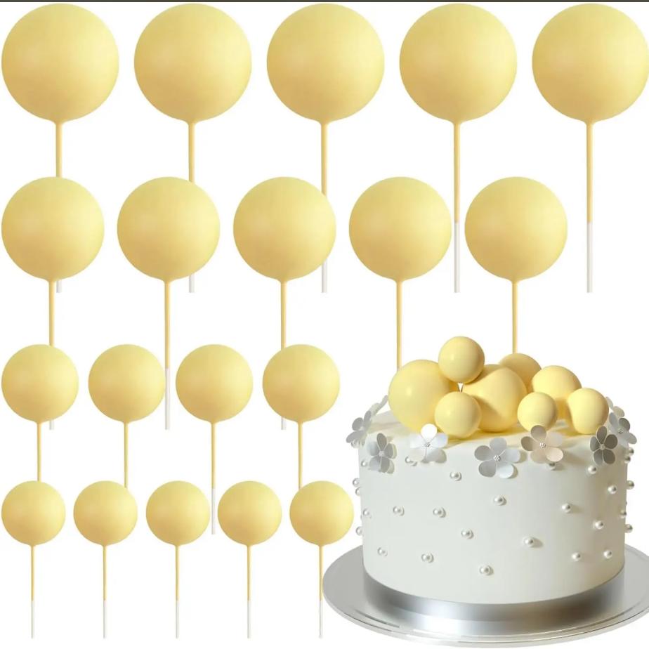 

20 шт., украшения для торта с шариками, мини-воздушные шары, топперы для торта, золотые шарики, выборки для торта, топперы для торта, шарики, украшения для торта