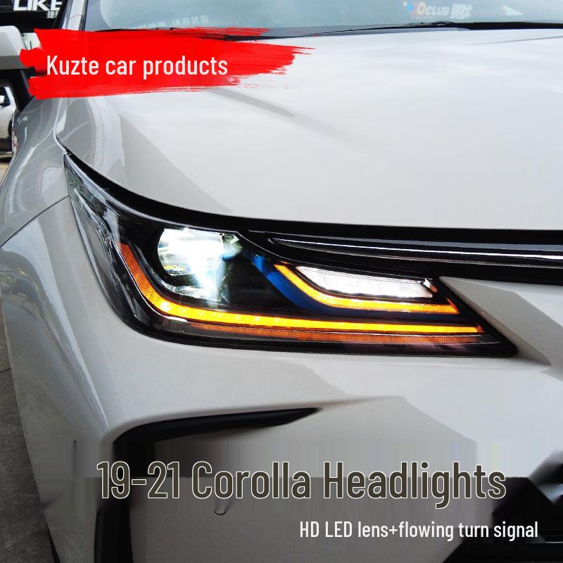 Compatible with 2019-2022 Corolla: Bi-Beam LED Streamer Lens Headlight Assembly