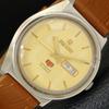 VINTAGE RICOH R31 AUTOMATIC JAPAN MENS GOLDEN COLOR DIAL WATCH A500633-5 R153-a500633