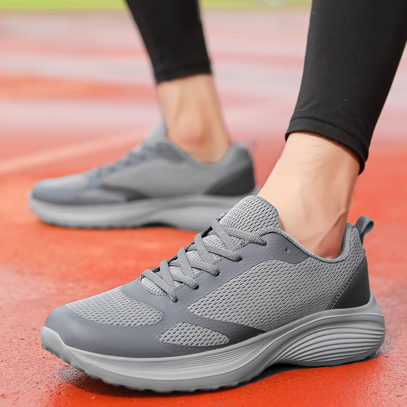 Fashion Men's Shoes Mesh Breathable Shoes Men Casual Sports Running Sneakers Fashion Comfortable Black Sports Shoes Anti-Slip Casual Run