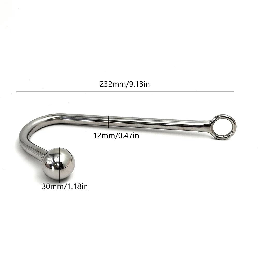 Metal Butt Plug with Ball Metal Anal Plug Dilator Sex Toys for Men and Women Adult Products Anal Hook Gay Stainless Steel