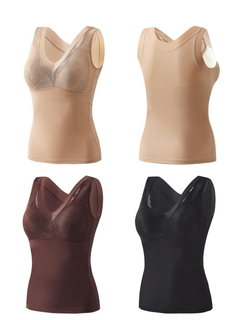 Seamless Shaping Top with Removable Pads and Integrated Bra