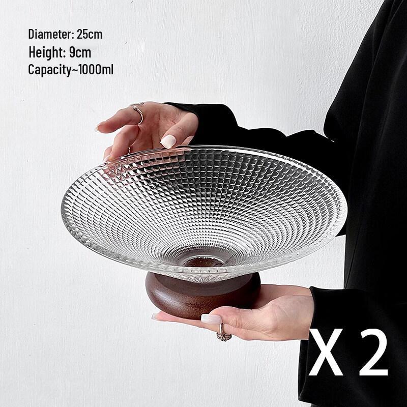 Chinese Style High-Footed Glass Fruit Plate