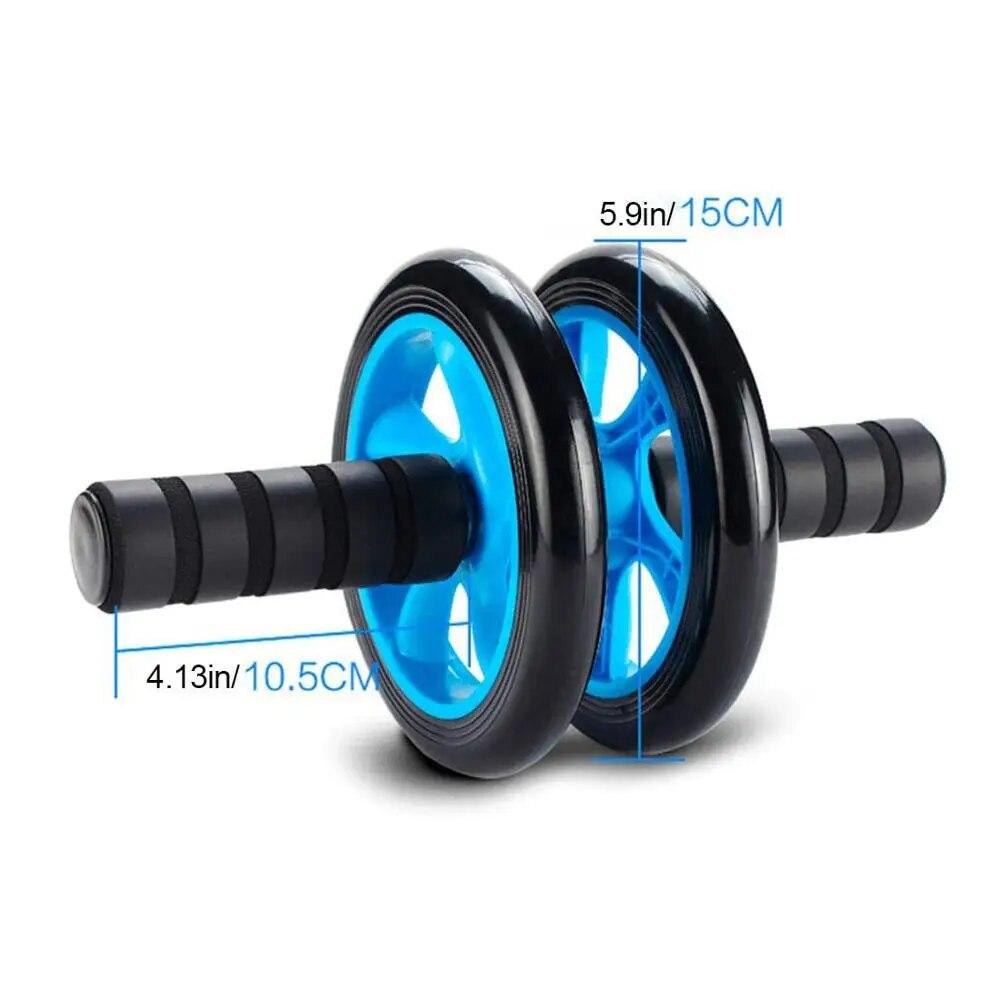 Abdominal Double Wheel Roller Muscle Exercise Equipment Workout Fitness Wheel with Knee Pad Ab Roller Gym Roller Trainer