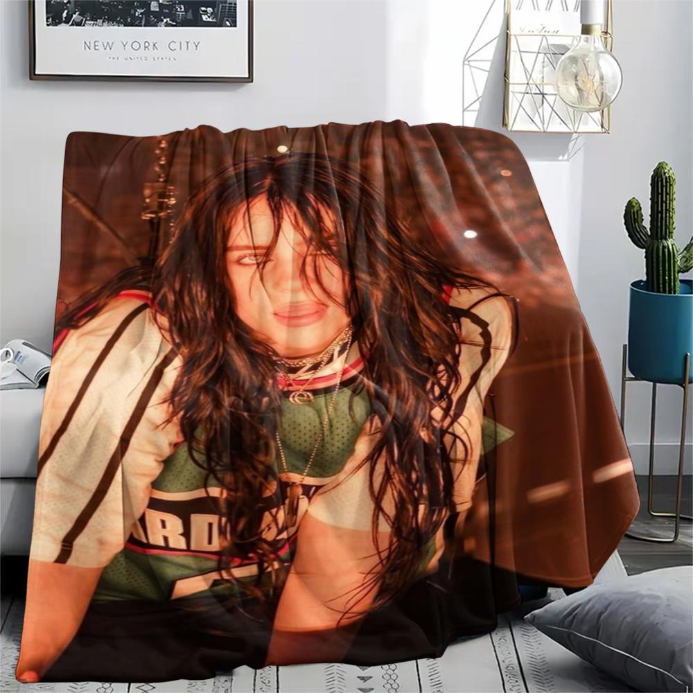 1 Stück Billie Eilish Aufdruck Flanelldecke, Hohe Qualität, Bequem für alle Jahreszeiten, Heimdekoration, Wärme und Komfort, Perfekt für Weihnachtsgeschenke