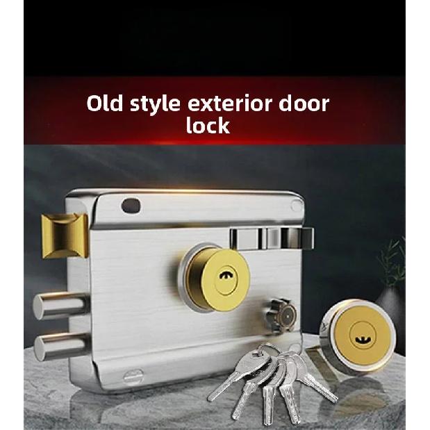 Smooth Lock Antique Household Front Door House Padlocks Locking Accessories Universal Heavy-Duty Gear With Key