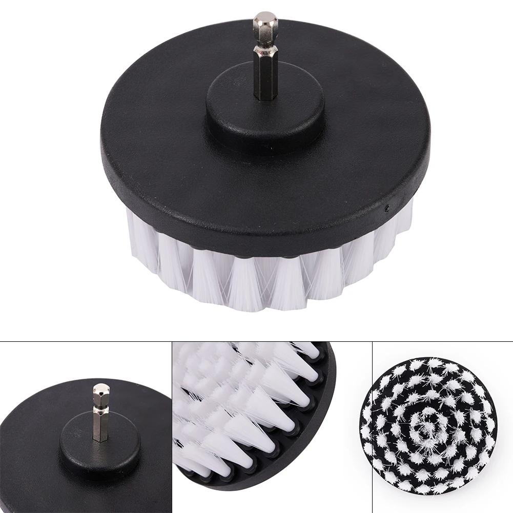 4inch Soft Drill Brush 0.25'' Connection Rod For Bathroom Carpet Kitchen Car Tire Bathroom Home Cleaning Electric Tool Parts