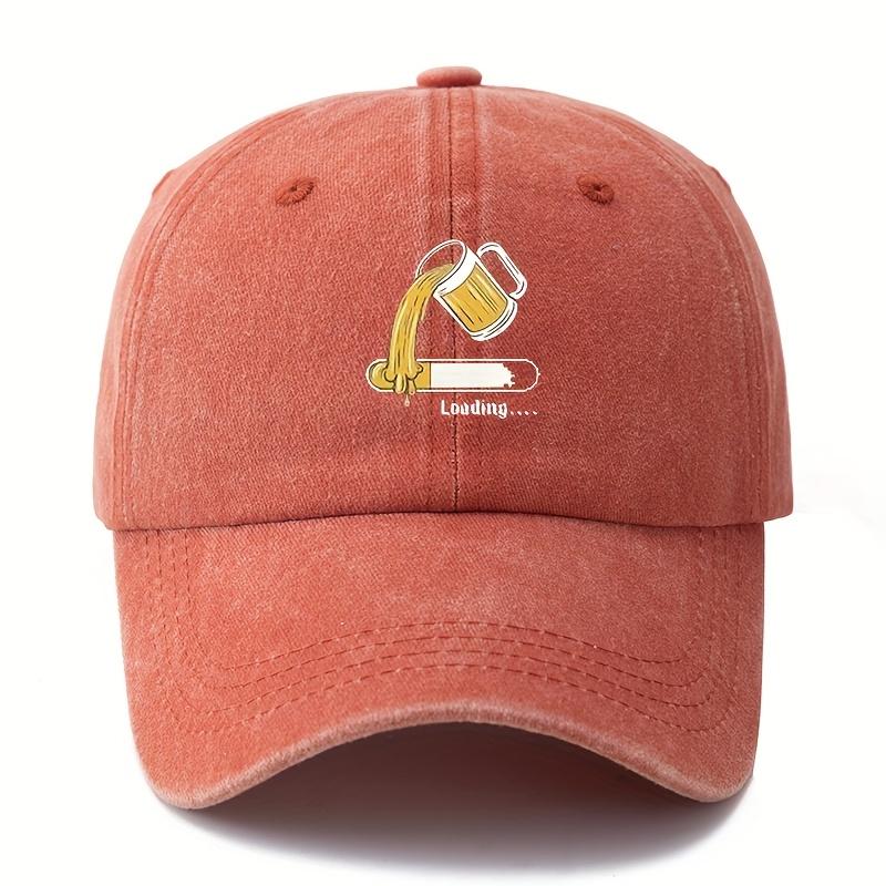 Adjustable Baseball Cap for Both Men and Women with Fun Beer Print for Daily Leisure, Outdoor Sports, and Running