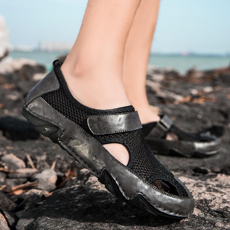 Modă Vânzări fierbinți pantofi de vară pentru bărbați respirabili și confortabili sandale de plajă de exterior plasă confortabilă încălțăminte de exterior de vară