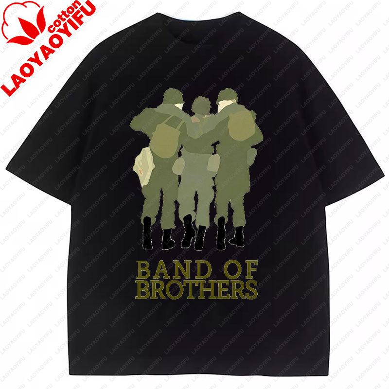 TV Play Band of Brothers TShirt Retro Style Unisex Graphic T Shirts Summer Streetwear Casual Classics Two Side Printed Tee Top