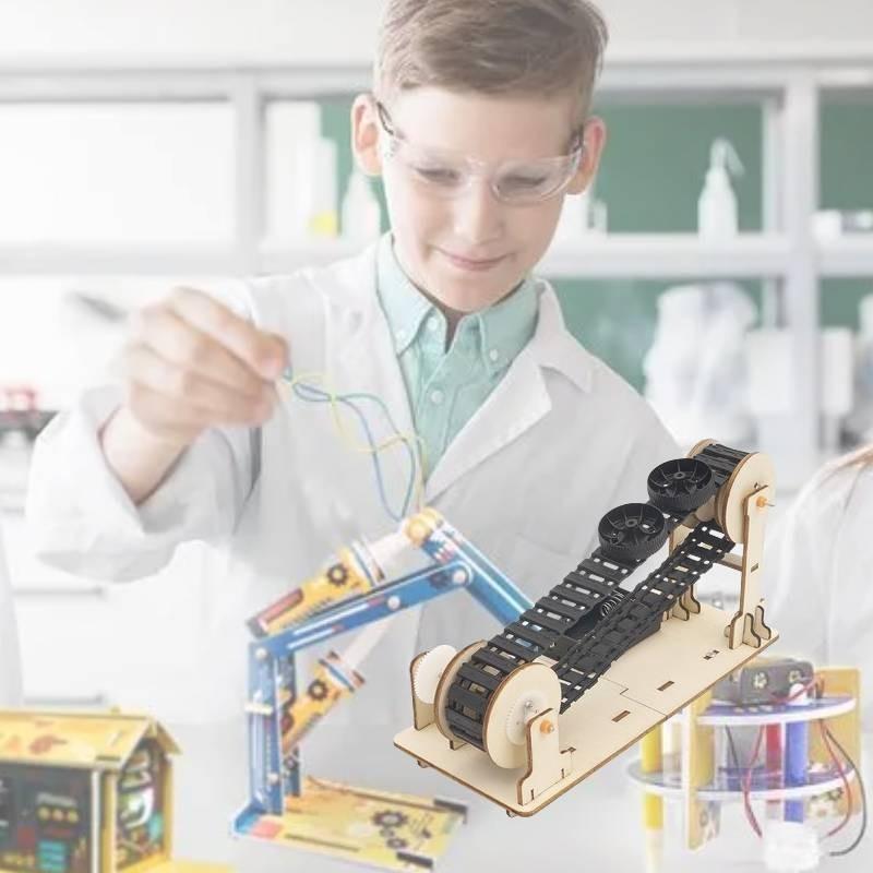 Children's Wooden Diy Conveyor Belt Science Invention Kit Customizable M-11 Material Pack