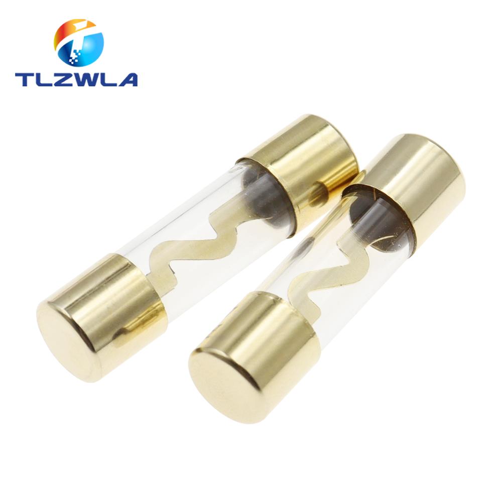 5PCS 10*38MM Gold Plated Glass AGU Fuse Fuses Pack Car Audio Amp Amplifier 10A 15A 20A 25A 30A 40A 50A 60A 70A 80A 100A Car Fuse Fuse Holders1