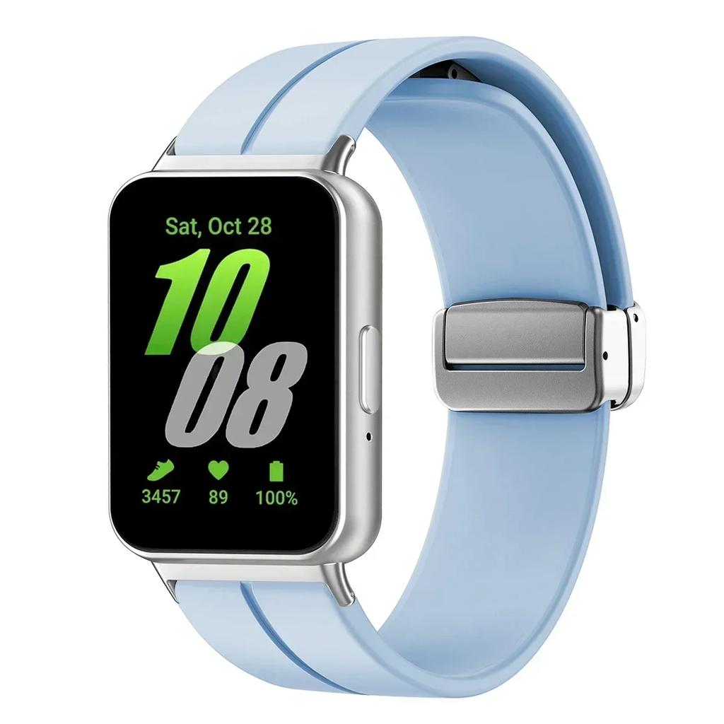 Cinturino in Silicone per Samsung Galaxy Fit3 Cinturino per Orologio Fibbia Magnetica Braccialetto Sostituzione Correa