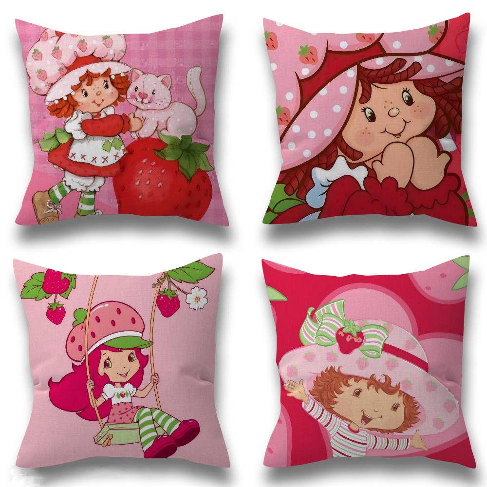 Cute Role Strawberry ShortcakeCartoon Pillow Gifts Home Office Furnishings Bedroom Sofa Car Cushion Cover Case 45x45cm