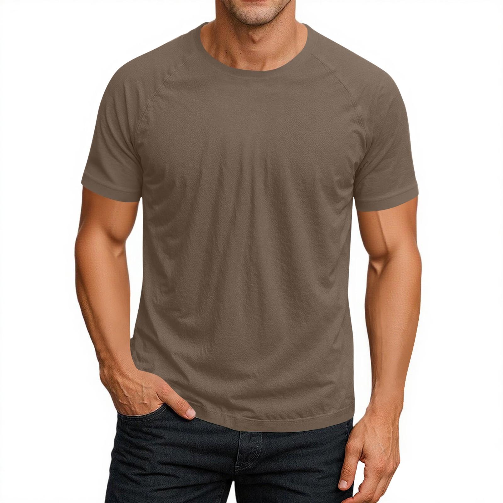 

Мужская футболка с круглым вырезом, рукавами реглан и короткими рукавами L коричневый