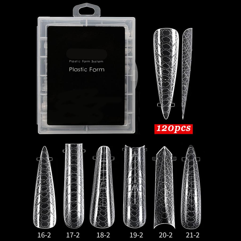 Almond Shaped Dual Nail Forms for Poly Gel Full Cover Nail Molds 12 Sizes Nail Extension Nail Art Salon Quality