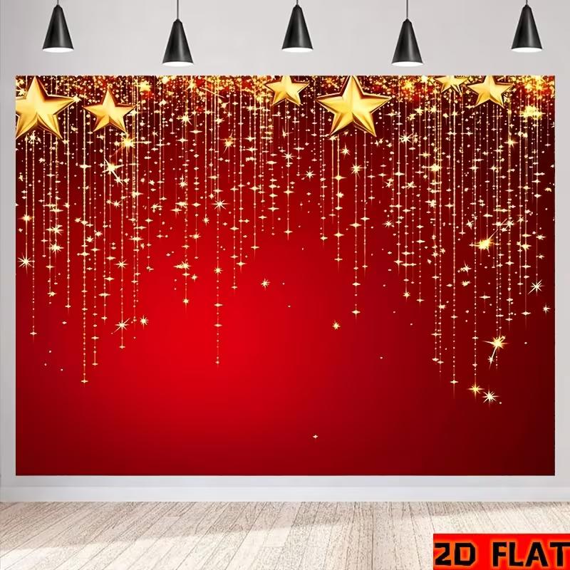2D Golden Star Glitter Background for Birthday & Wedding Photoshoot