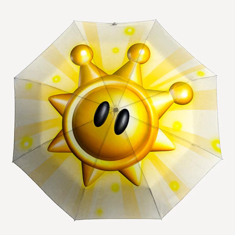 

1pc Golden Sun Icon Automatic Umbrella - 8-Rib Durable Frame, Portable Fashion Accessory & Holiday Gift yy251117169