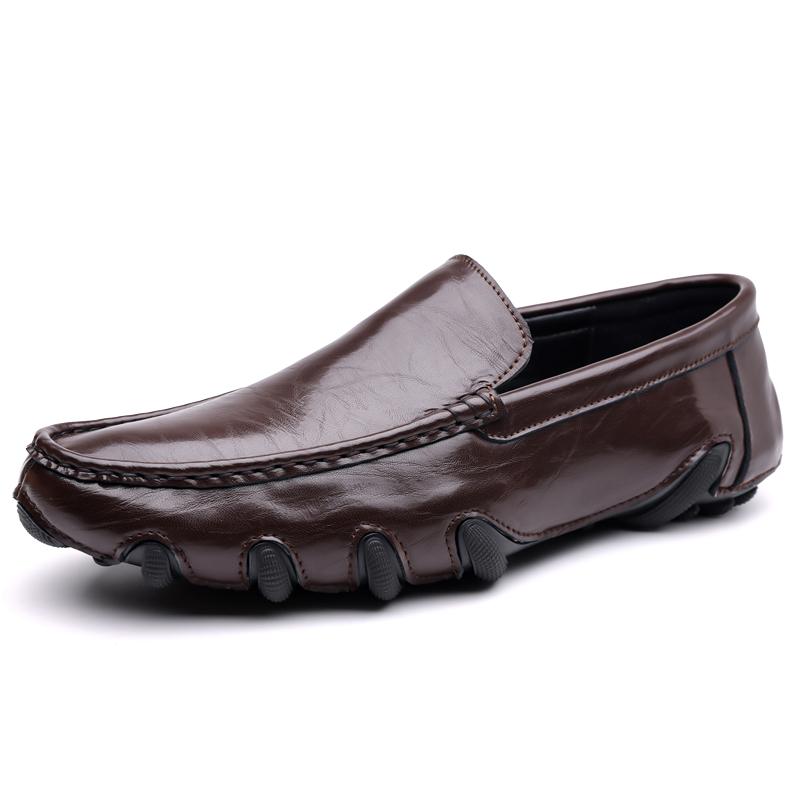 New Arrival Man Casual Shoes Handmade Genuine Leather Loafers Comfortable Men Slip on Flats Soft Moccasins Outdoor Hiking Shoes
