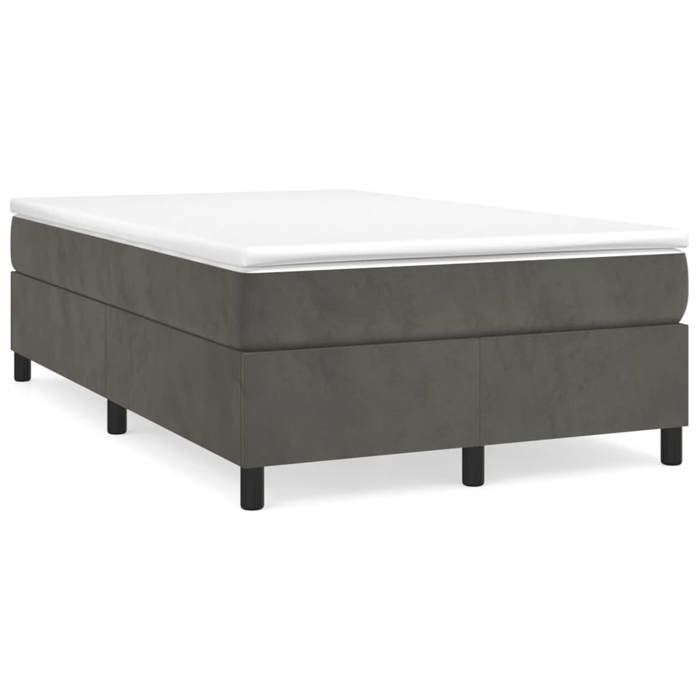 Maison Exclusive - Sommier à lattes de lit et matelas gris foncé 120x190cm velours