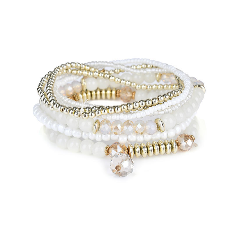 Bohemian Multilayer Beaded Bracelet Rhinestone Wrap Charm Bracelets Fashion Jewelry