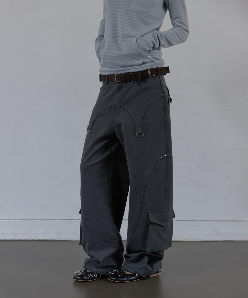 SETUP-EXE Western Studded Slacks / Charcoal