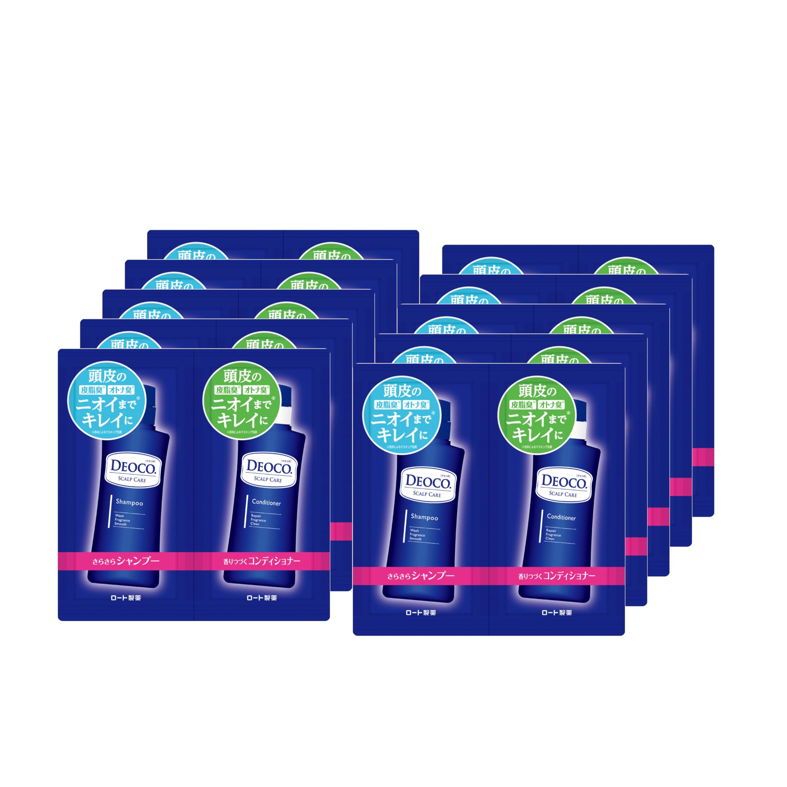 

DEOCO Hair Care Sachets 10ml Conditioner x Supply Individually Sweet Floral Scent (Shampoo + 10g) 10-Day [Travel Use, Single-Use, Wrapped] синій