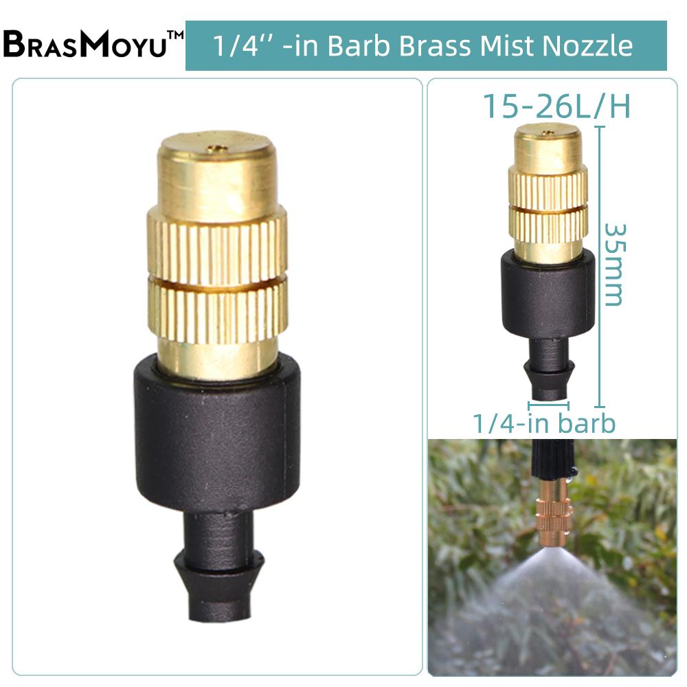 10-100PCS 6 Types of Micro Drip Irrigation Misting Brass Nozzle Garden Spray Cooling Parts Copper Sprinkler 1/4'' Barb