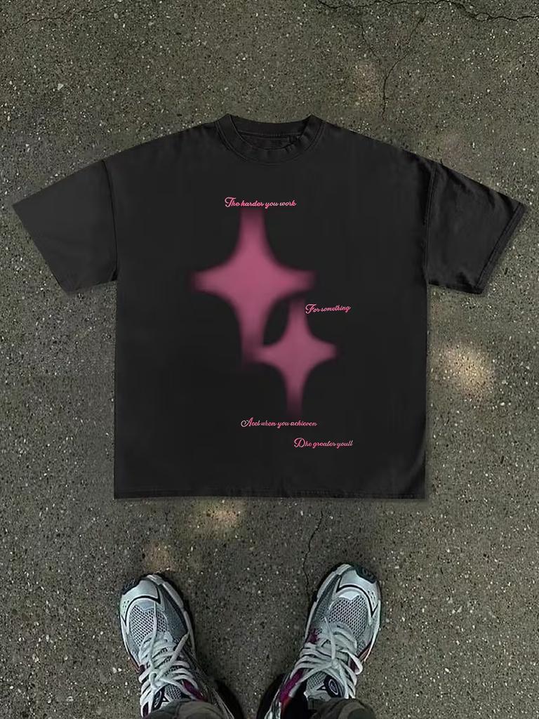 2026 New Summer Unisex Loosefitting Crew Neck Tshirt with Dropped Shoulders Casual Trendy and Fashionable Street Style