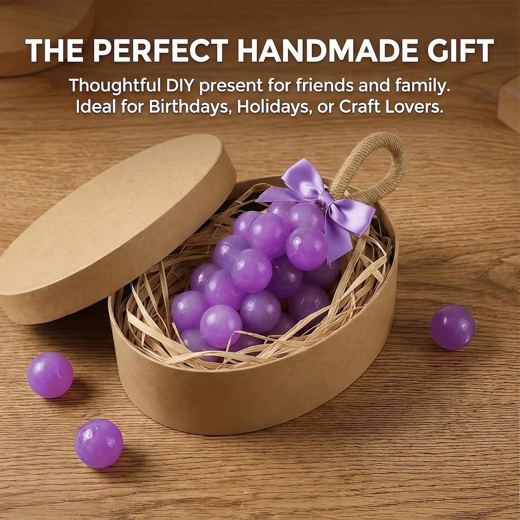 DIY Soap Making Kit Grape Soap Mold Easy-Release Food-Grade Craft Mould with Jute Rope for Mother's Day Teacher's Day Birthdays