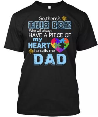 Autism Dad Piece Of My Heart Awareness Cotton Tee Made In Australia Size S-3XL