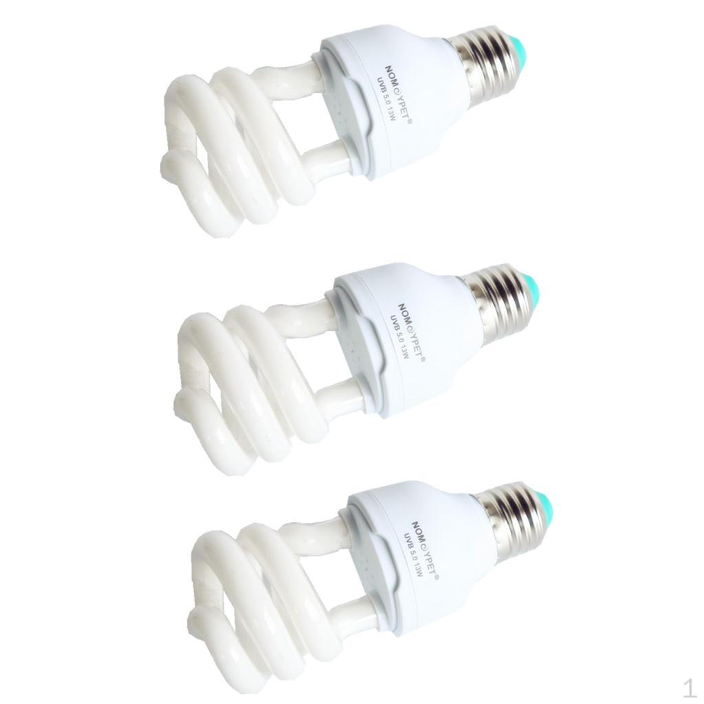 5. 13W Calcium Reptile Lizard Turtle UV UVB Light Compact Bulb Lamp Globe