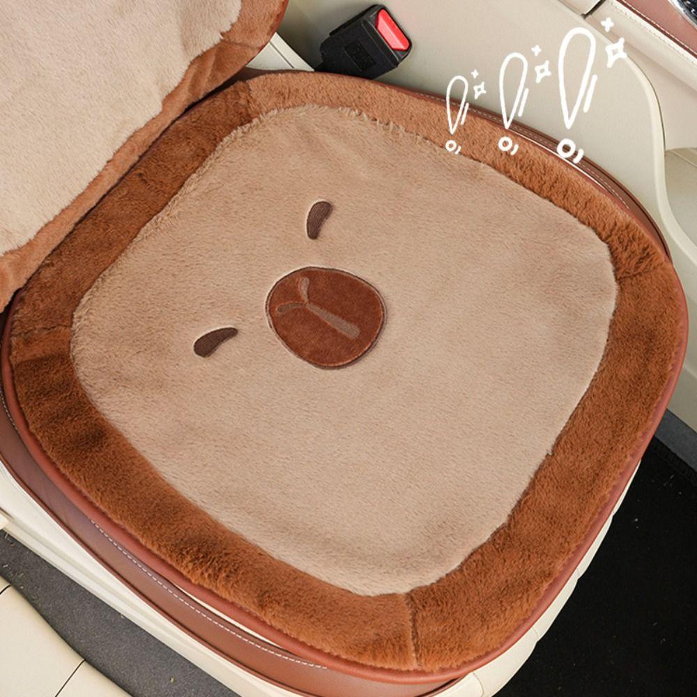 Soft Capybara Car Seat Cushion Plush Waist Pillow Cute Car Headrest  Car Decoration