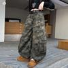 Autumn 2026 Girls' Camouflage Wide-Leg Overalls with Large Pockets