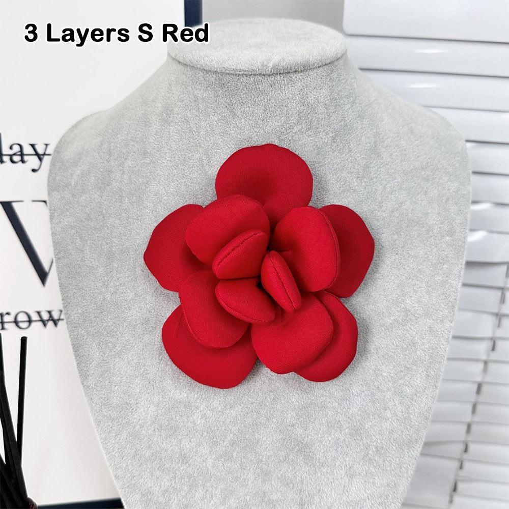 

DIY Chest Flower 3D Аксессуары для одежды Новые аксессуары для волос Свадебное платье Одежда Украшения 3 Layers S Red
