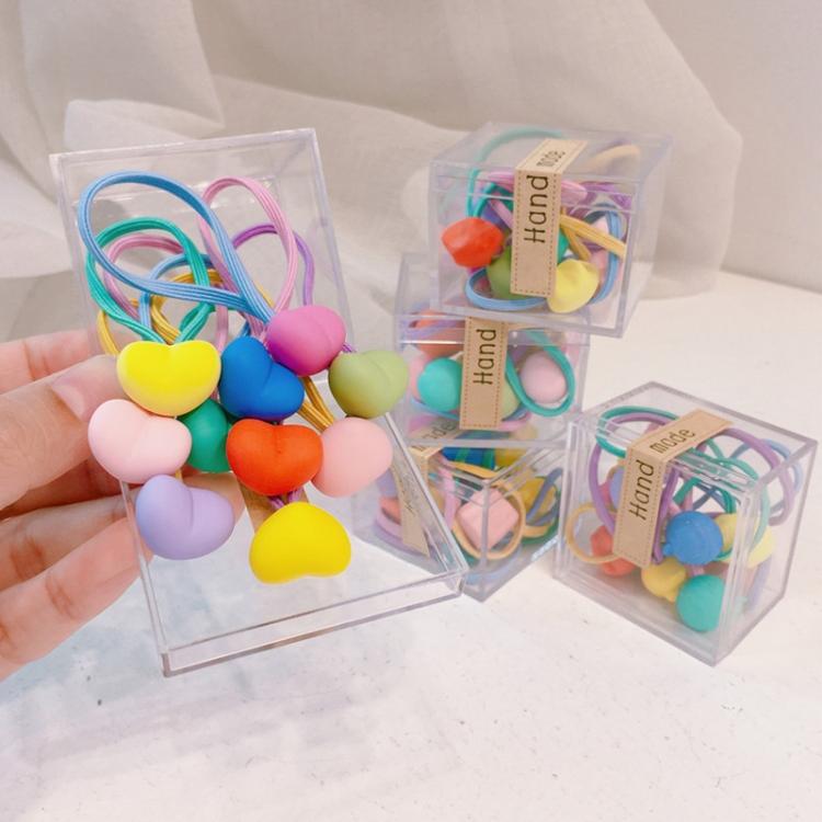 10pcs /Box Children Non-Injurious Hair Bands Cute And Durable Hair Rope Accessories